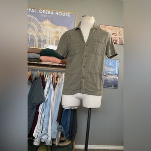 Wallace and Barnes Guayabera Olive Shirt